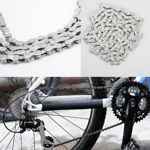 Велосипедная цепь Velocidade, 6, 7, 8 скоростей, титановое покрытие, серебряные цепи для горного велосипеда, запчасти для горного велосипеда, 116 звеньев, Аксессуары # T2P ► Фото 1/6
