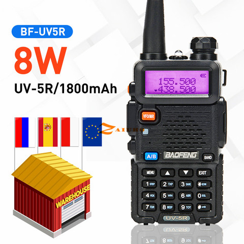 Оригинальный 8 Вт UV-5R иди и болтай Walkie Talkie “иди и 10 км Baofeng uv5r CB Охота радио uv 5r Baofeng UV-9R UV-82 UV-8HX UV-XR ► Фото 1/6