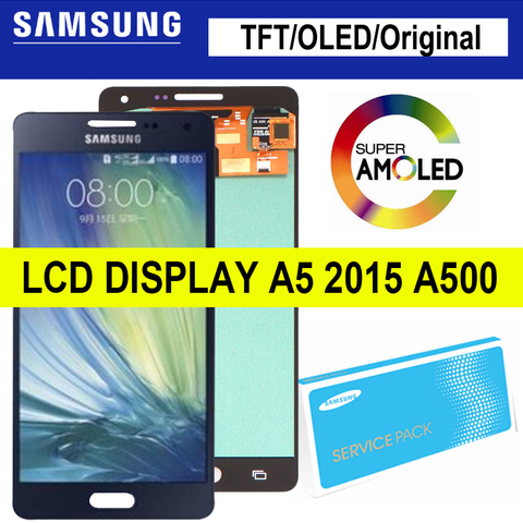 TFT/OLED/super AMOLED LCD для SAMSUNG Galaxy A5 2015 A500FU A500 A500F A500M дисплей сенсорный экран дигитайзер Запасные части ► Фото 1/4