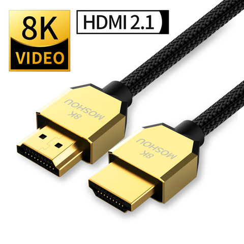 8K 60 Гц 4K 120 Гц HDMI 2,1 кабели 48 Гбит/с ARC HDR HiFi MOSHOU видеошнур для проектора PS5 NS мультимедийный интерфейс высокой четкости ► Фото 1/6