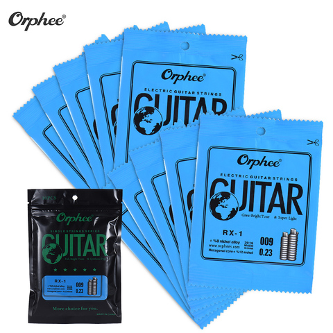 Orphee RX-1 Сменные Струны для электрической гитары 1st E-String (.009), 10 шт. в упаковке, ссветильник кое натяжение из никелевого сплава ► Фото 1/6