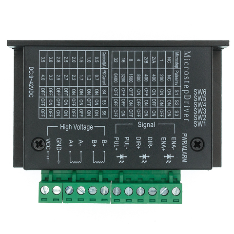 Драйвер шагового двигателя TB6600 Nema 23 Nema 34 42/57/86 Nema17 4A DC9-40V 1 шаговый двигатель с ЧПУ гравировальный станок ► Фото 1/6