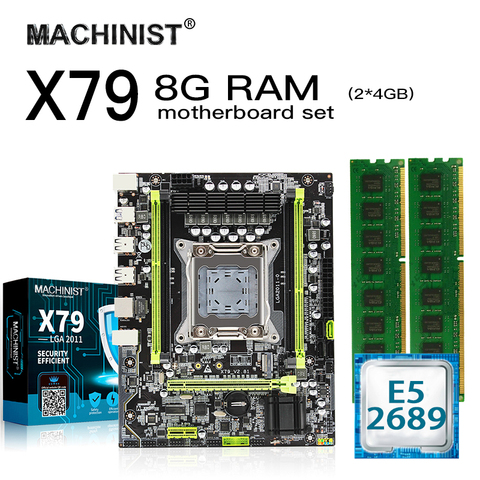 Комплект материнской платы X79 V2.81 lga2011 с процессором Intel Xeon E5 2689, 8 Гб (2 х4 ГБ), DDR3 ECC REG, ОЗУ MATX NVME M.2 SSD X79 V2.82 ► Фото 1/6