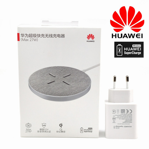 Оригинальное 27 Вт Беспроводное зарядное устройство Huawei, Быстрая Зарядка qi 40 Вт, EU Usb адаптер питания для mate 30/20 pro P30 Pro xiaomi mi 9 ► Фото 1/6