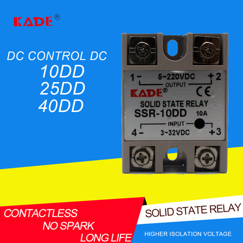 Однофазное твердотельное реле ssr-10dd/25DD/ 40DD DC control DC SSR в белом корпусе без пластиковой крышки ► Фото 1/6