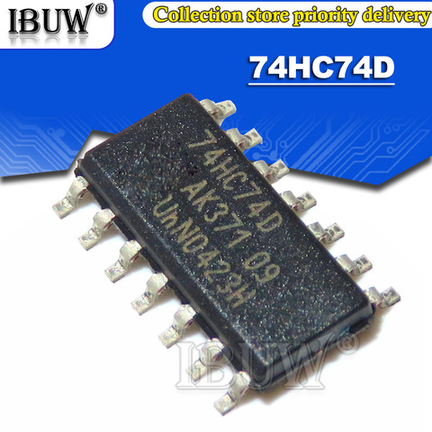 10 шт. SN74HC74D SOP14 ibuw 74HC74D лапками углублением SOP-14 74HC74 стандартного режима работы ► Фото 1/1
