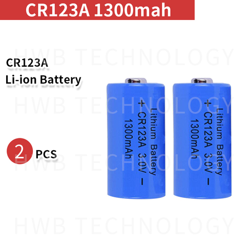 2 шт., литиевая батарея 3 в CR123A CR 123A, 1300 мАч, CR123 CR17335 CR17345 16340 LiMnO2, сухая Первичная батарея для камеры ► Фото 1/4