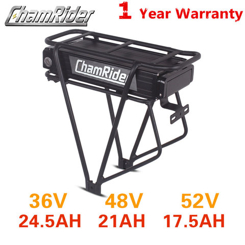 Аккумулятор для электрического велосипеда, 36 В, 48 В, 20 А, 52 в, 17 а, 350 Вт, 750 Вт, 1500 Вт, задняя стойка, аккумулятор Ebike, двухслойная багажная сумка Bafang ► Фото 1/6