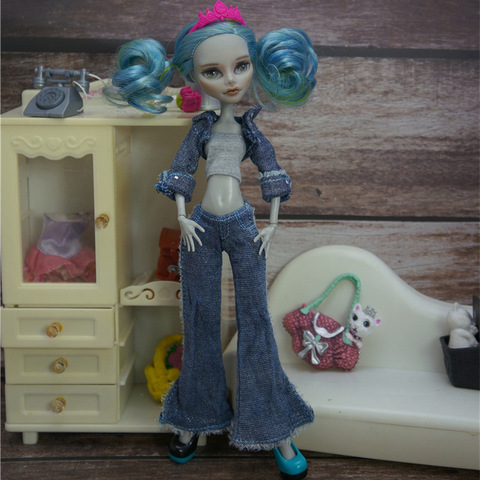 Модная Кукла, платье, джинсы, наряды, пальто, Monster High, комплект одежды для куклы, сделай сам, кукла, индивидуальный комплект одежды для куклы, декорирование игрушек для девочек ► Фото 1/6