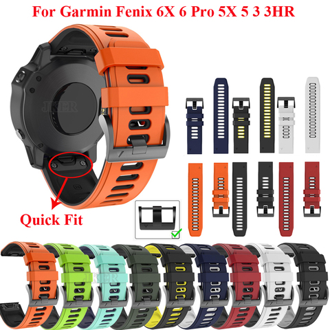 Ремешок для часов JKER 22 26 мм Quick fit для Garmin Fenix 6X Pro Watch силиконовый ремешок Easyfit для часов Fenix 6 Pro ► Фото 1/6