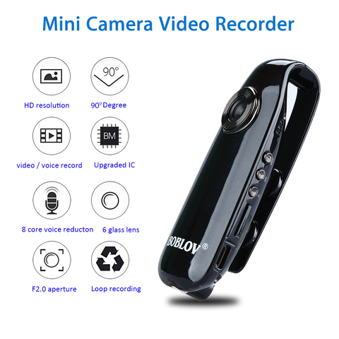 Мини-камера BOBLOV 007 HD 1080P, небольшая камера, камера для тела, полицейская ручка, мини-видеорегистратор для безопасности, видеорегистратор для ... ► Фото 1/6