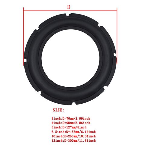 Динамик объемный ремонт пены НЧ-динамик край эластичное резиновое кольцо 3/4/5/6,5/10/12 дюймов U1JA ► Фото 1/5