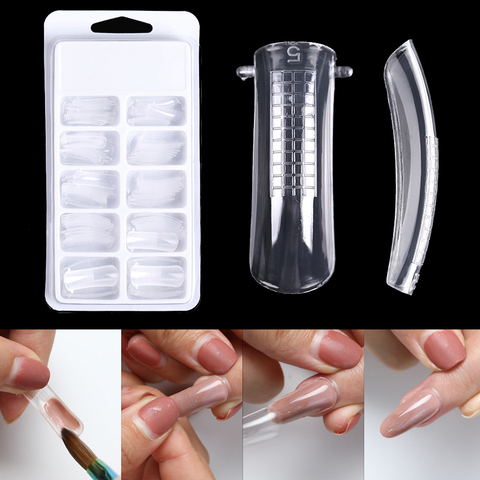 Набор для наращивания ногтей, Типсы для быстрого наращивания ногтей во французском стиле, УФ-дизайн ► Фото 1/6