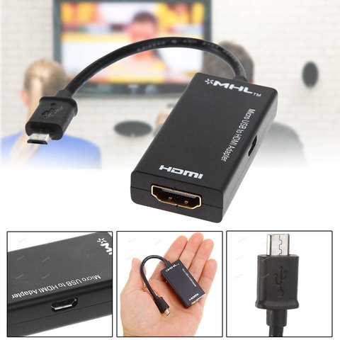 USB к HDMI MHL Micro USB, штекер к HDMI гнездовой кабель Vedio, Соединительный адаптер для Samsung HTC XiaoMi GK99 ► Фото 1/6