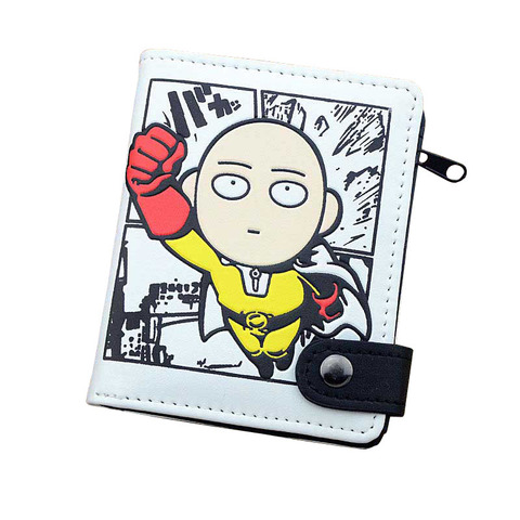 Аниме One Punch Man PU белый кошелек/кошелек для монет с внутренним карманом на молнии ► Фото 1/2