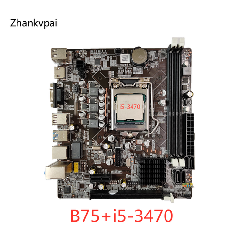 Набор материнских плат B75 LGA 1155 с Intel Core I5 3470CPU SATA III USB 3,0 VGA hdmicombo материнская плата ► Фото 1/6