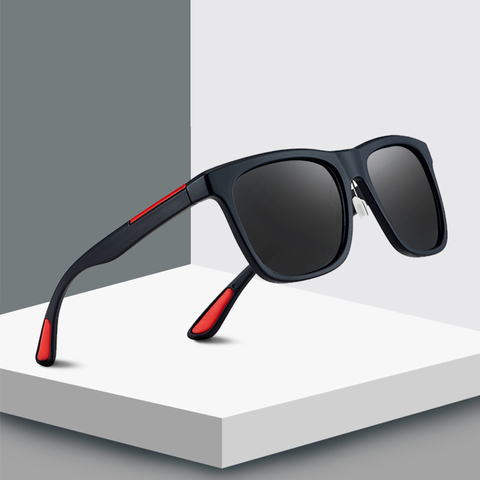 Солнцезащитные очки TR90 мужские ультралегкие, модные водительские затемненные винтажные квадратные солнечные очки, UV400 ► Фото 1/6