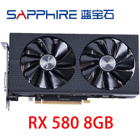 SAPPHIRE RX 580 8GB видеокарта 256Bit GDDR5 видеокарты для AMD RX 500 series RX580 8GB карты DisplayPort HDMI DVI б/у ► Фото 1/5