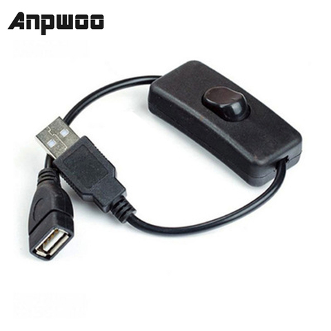 USB-кабель ANPWOO 28 см с выключателем, удлинитель с переключателем для USB-лампы, USB-вентилятор, линия питания, прочный адаптер ► Фото 1/6