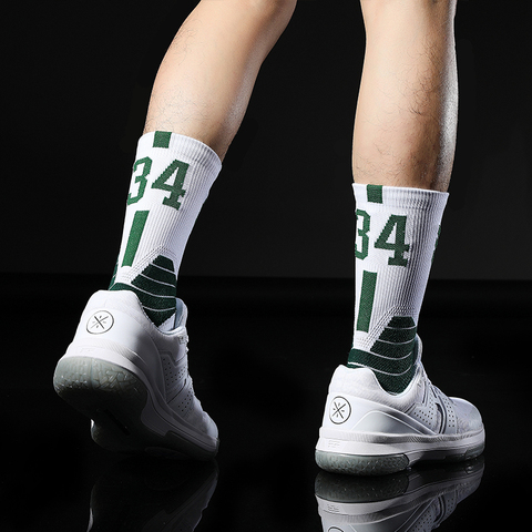Толстые спортивные короткие носки No34 Giannis, баскетбольный игрок Antetokounmpo с цифровым номером команды Milwaukee, тридцать четыре ► Фото 1/6