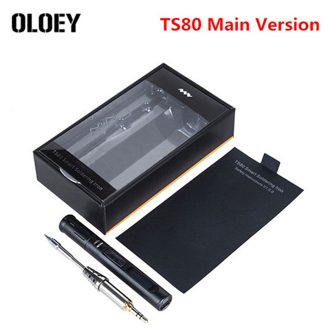 Цифровой паяльник TS80 Main MINI, станция QC3.0 USB Type-C OLED STM32 с чипом, в комплекте с набором инструментов и наконечниками для зарядки от USB, в виде разъема STM32, в виде разъема USB-C, в виде чипа, в виде чипа, в виде TS-B02, в виде TS-D25, и в в ► Фото 1/6