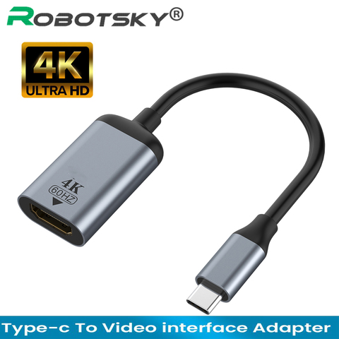 4K кабель-Переходник USB C на HDMI/VGA/DP/дисплейный порт MiniDP типа «кабель типа C на HDMI портом Thunderbolt 3 адаптер для MacBook Pro Samsung Galaxy S20 в формате 4K UHD, USB-C HDMI ► Фото 1/6