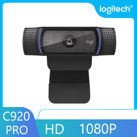 Logitech C920pro HD сетевая Встроенная микрофонная видеокамера широкоугольный 1080P Full 720P камера для ноутбука камера для видеозвонков ► Фото 1/6