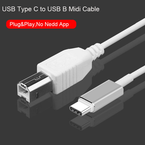 3.3ft кабель-Переходник USB C на USB B миди Тип Кабеля C до USB миди Интерфейс шнур для Электронный музыкальный инструмент Midi контроллер клавиатуры кабель ► Фото 1/6