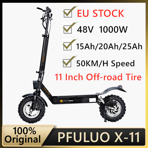 Оригинальный умный электрический скутер PFULUO X-11, 1000 Вт, 11 дюймов, 2 колеса, Ховерборд, скейтборд, максимальная скорость 50 км/ч, внедорожник ► Фото 1/6