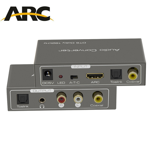 Преобразователь Аудио ARC HDMI 2,0 Цифровой коаксиальный + toslink + HDMI ARC аудио в коаксиальный + toslink + L/R + порт aux ► Фото 1/6