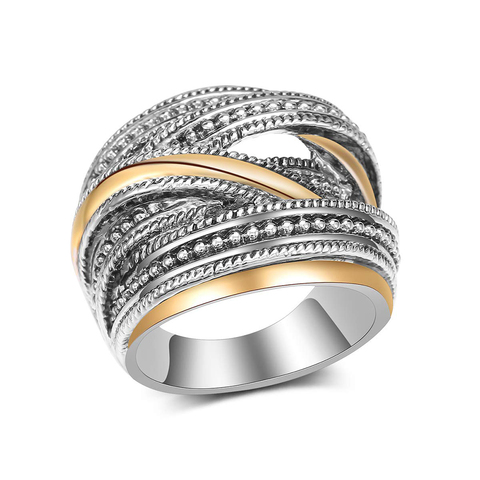 Huitan, новый дизайн, женское кольцо на палец в форме гипербола, Женское Обручальное Кольцо, металлическое кольцо в стиле панк, кольца для вечер... ► Фото 1/5