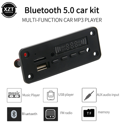 Автомобильный Bluetooth 5,0 MP3 WMA декодер, плата, модуль постоянного тока 5 в 12 В USB SD/TF карта AUX FM вызов, аудио формат без потерь, музыкальный пульт дистанционного управления ► Фото 1/1