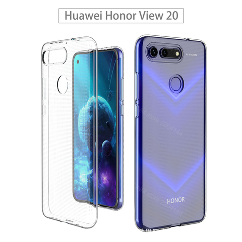 Чехол для Huawei Honor View 20, прозрачный силиконовый бампер из ТПУ, мягкий чехол для Huawei Honor View 20, прозрачная задняя крышка V20 ► Фото 1/6
