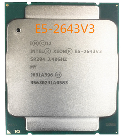 Оригинальный процессор Intel Xeon E5 2643 V3, 3,40 ГГц, 6 ядер, 22 нм, E5-2643V3 135 Вт, V3, процессор E5 2643V3 ► Фото 1/1