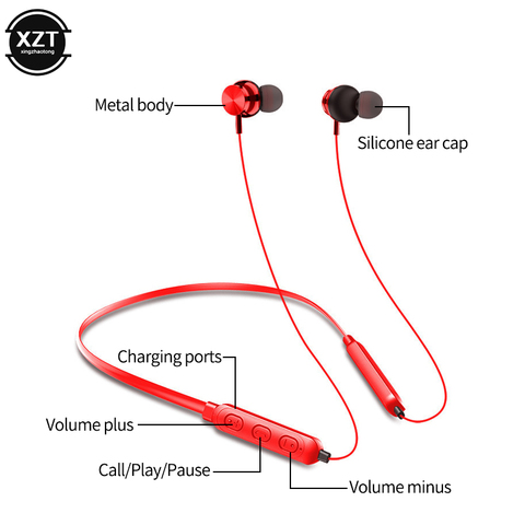 Беспроводные наушники Bluetooth, наушники-вкладыши BT 5,0, водонепроницаемые спортивные наушники, бас, стерео с микрофоном для iPhone, Android, xiaomi ► Фото 1/6