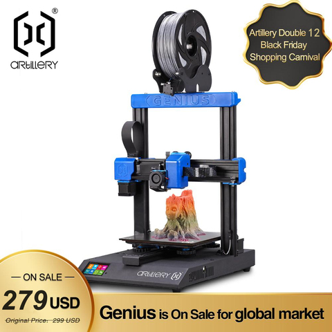 Новейший 3D принтер artilery Genius 2022, 220*220*250 мм, размер печати с ультра-тихим шаговым двигателем, TFT сенсорный экран ► Фото 1/6