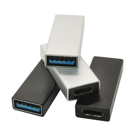 Высокоскоростной адаптер USB C USB 3,1 Тип C «мама» на USB 3,0 A «мама», конвертер, адаптер 5 Гбит/с, передача Aata, черный, серебристый ► Фото 1/3