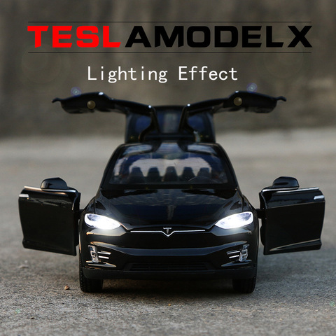 Игрушечная машинка Tesla MODEL X, модель автомобиля из сплава 1:32, подарки для детей, игрушка для мальчика, 2022 ► Фото 1/5