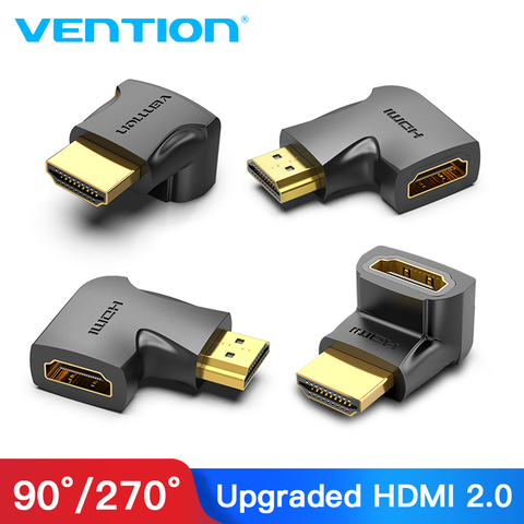 Адаптер-переходник Vention HDMI адаптер 270 прямоугольный разъем (под углом 90 градусов) для мужчин и женщин кабель конвертер 4K HDMI удлинитель для PS4 PS5 HDTV HDMI разъем ► Фото 1/6