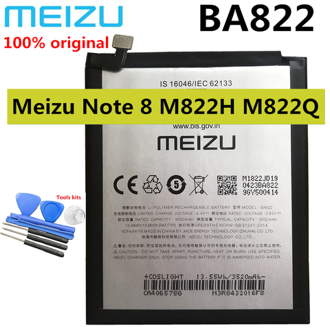 Новый оригинальный аккумулятор Meizu 3600 мАч BA822 для Meizu Note 8 Note8 M822H M822Q мобильный телефон ► Фото 1/6