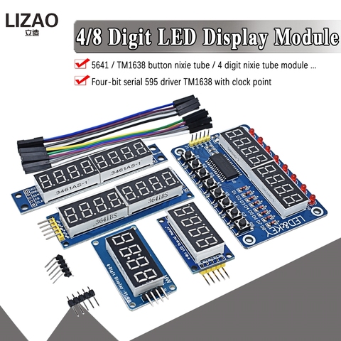 Модуль TM1638 TM1637, 4-клавишный дисплей для AVR Arduino max7218, цифровой светодиодный 8-битный 74HC595 ► Фото 1/6