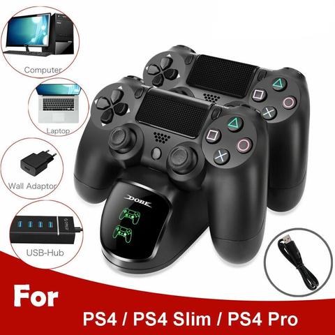 Зарядное устройство для контроллера PS4, зарядная док-станция для контроллера Ps4, Светодиодные индикаторы для подсветки PS4/PS4 Slim/PS4 Pro ► Фото 1/6