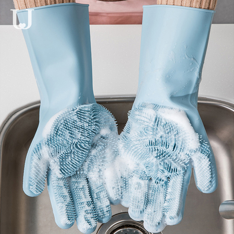 Волшебные силиконовые чистящие перчатки Youpin JORDAN & JUDY, кухонные Пенообразующие теплоизоляционные перчатки, варежки для кастрюль, кастрюль, д... ► Фото 1/6