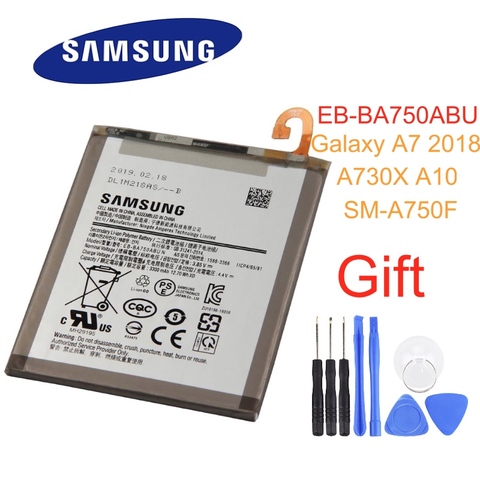 SAMSUNG оригинальный EB-BA750ABU 3400 мА/ч, батарея для SAMSUNG Galaxy A7 2022 версия A730x A750 SM-A730x A10 SM-A750F аккумулятор для телефона ► Фото 1/5
