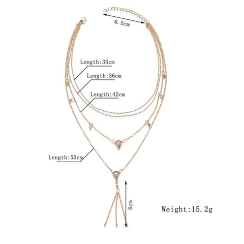 Женское геометрическое ожерелье золотого цвета, простое корейское многослойное металлическое ожерелье высокого качества, модное ожерелье... ► Фото 1/4