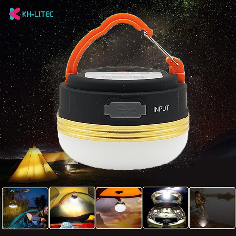 KHLITEC портативная мини-лампа для кемпинга, 3 Вт, светодиодная лампа для кемпинга, палатки, походная Ночная Подвесная лампа с зарядкой от USB ► Фото 1/6