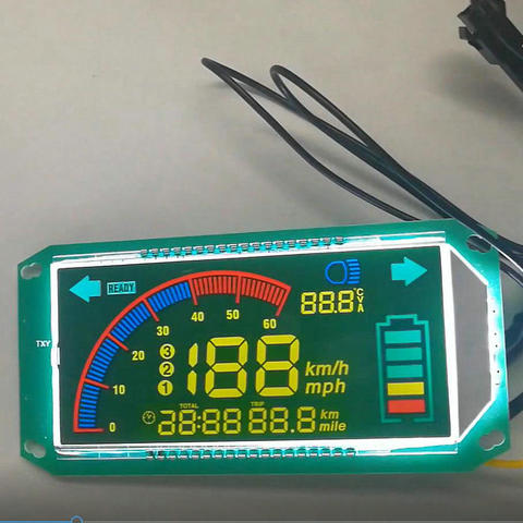Цветной ЖК-дисплей, спидометр на приборной панели для электрического скутера, электрического велосипеда, трехколесного велосипеда, запчасти «сделай сам», индикатор уровня заряда батареи 48-96 в ► Фото 1/6