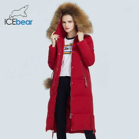 ICEbear 2022 зимняя женская куртка женская куртка с меховым воротником ветрозащитная и теплая куртка модная женская одежда GWD20263D ► Фото 1/6