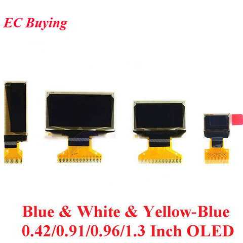 OLED-дисплей для Arduino, 0,42, 0,91, 0,96, 1,3 дюйма, синий, белый ЖК-экран, модуль дисплея OLED, 0,42 дюйма, 0,91 дюйма, 0,96 дюйма, 1,3 дюйма ► Фото 1/6