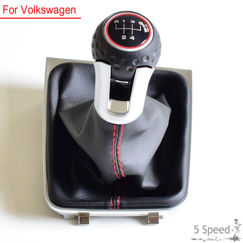 Для VW Golf 7 A7 MK7 для GTI GTD 2013 2014 2015 2016 2017 2022 автомобильный 5 6 Скоростной рычаг переключения передач, ручка переключения передач, кожаные сапоги ► Фото 1/6